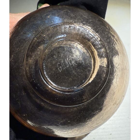 John Gilmor Glassworks Signed Copper Wave Textured Glass Bowl RARE Art Glass - Picture 6 of 10